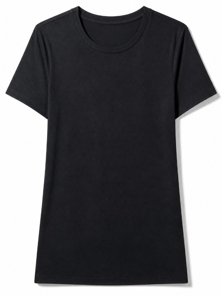Nine West Black Ribbed Knit One-Piece Sleeve Top Size 1x Stretch Crew Neck